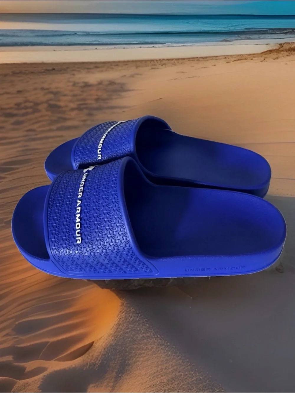Under Armour ARMR Shower Men's Size 10 Slide Sandals. Royal White. New with Tags